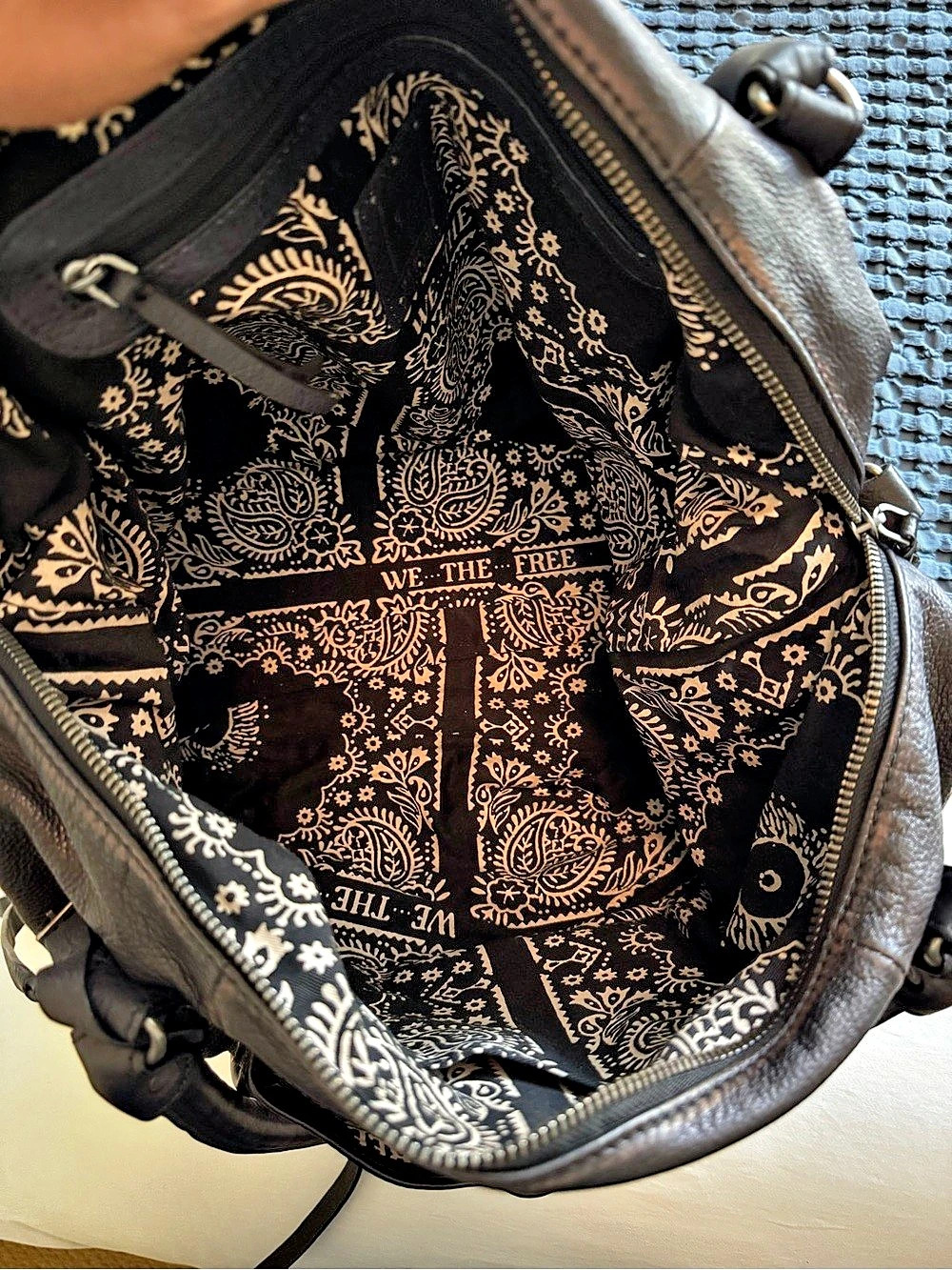 Free People We The Free Asher Tote Black Shoulder Bag - Picture 5 of 7